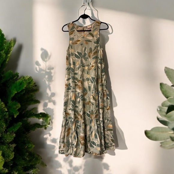 a new day Dresses & Skirts - a new day Leaf & Floral Print Maxi Dress